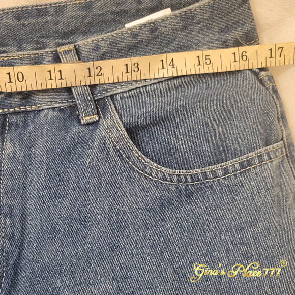 New Womens Y2K High Waisted Ripped Wide Leg Boot Cut Jeans Medium Wash Sz: Large - Picture 9 of 12